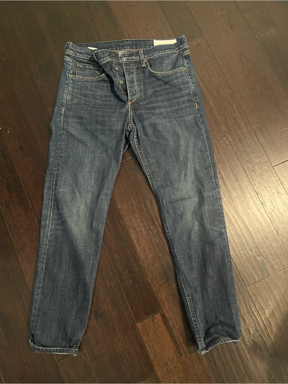 Rag & Bone Fit 2 Slim Jeans Men's 33 Glastonbury Dark Wash Button Fly Made in US